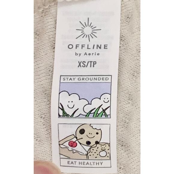 Offline by Aerie Womens Jacket XS Cream Cropped Zip Front Normcore Athleisure - Picture 7 of 16